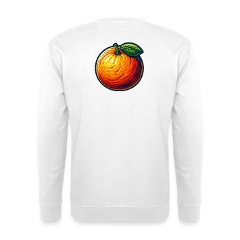 Bunt illustriertes Orange - Unisex Pullover - Weiß - Hinten