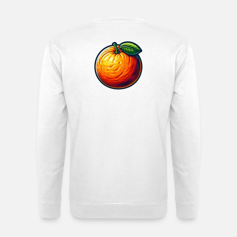 Bunt illustriertes Orange - Unisex Pullover - Weiß