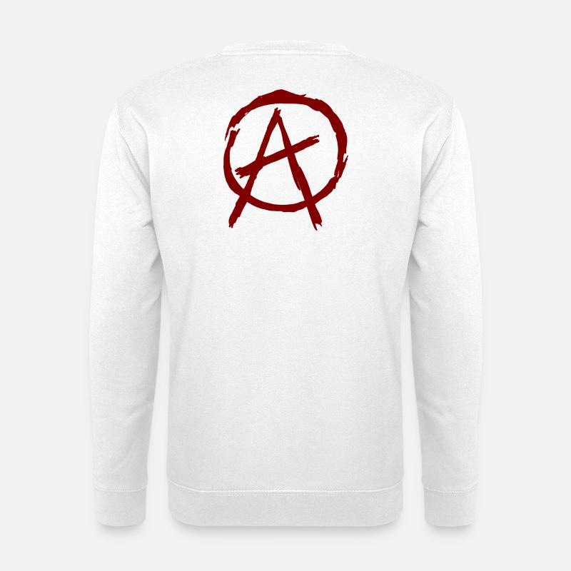 Anarchy symbol in circle - dark red - Unisex Sweatshirt - white