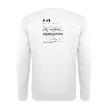 Unispruch "BWL" Student Geschenk, Studenten - Unisex Pullover - Weiß - Hinten