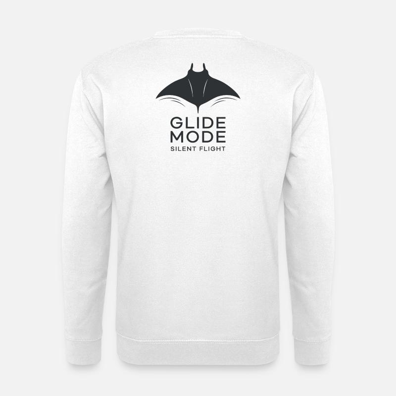 GLIDE MODE – silhouette minimaliste de raie manta - Sweat-shirt Unisexe - blanc