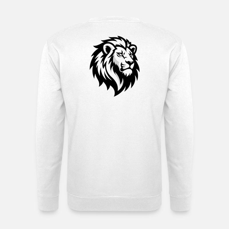 Majestätischer Löwenkopf – Kraftsymbol - Unisex Pullover - Weiß