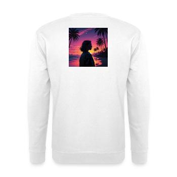 Girl im Sonnenuntergang - Unisex Pullover - Weiß - Hinten
