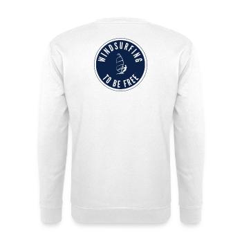 La planche à voile sera gratuite – Badge in Navy - Sweat-shirt Unisexe - blanc - Dos