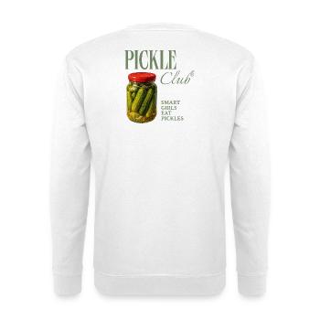 Pickle Club – Smart Girls Eat Pickles - Unisex Pullover - Weiß - Hinten - Michal (187cm)