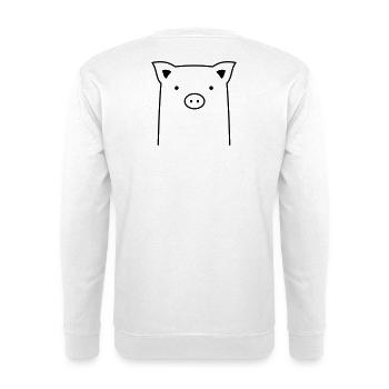 Schweinchen Schwein Ferkel Geschenk - Unisex Pullover - Weiß - Hinten