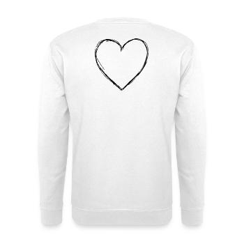 Heart love symbol gift birthday friendship - Unisex Sweatshirt - white - Back