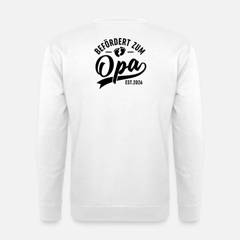 Opa 2026 Geschenk – Enkelkind kommt - Unisex Pullover - Weiß