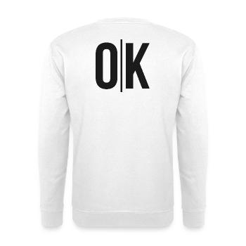 OK Split Monochrome Logo - Unisex Sweatshirt - white - Back
