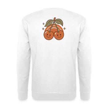 Süße Retro Kirschen Lächeln  - Unisex Pullover - Weiß - Hinten
