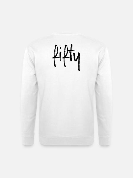50 fifty Geburtstag Geschenk Zahl fünfzig - Unisex Pullover - Weiß