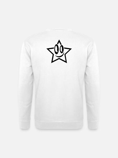 lachender stern gesicht star - Unisex Pullover - Weiß