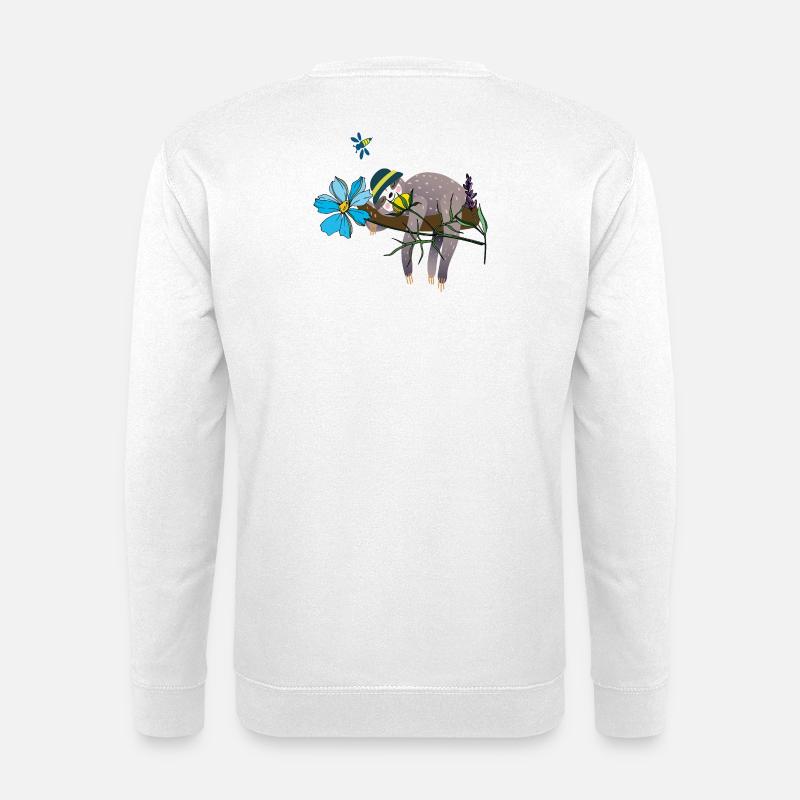 Faultier im Garten - Unisex Pullover - Weiß