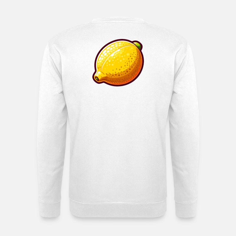 Zitrone Pop Art Gelb - Unisex Pullover - Weiß