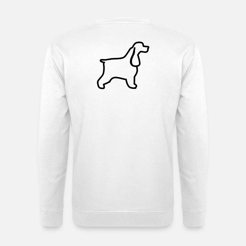 English Cocker Spaniel Outline - Unisex Sweatshirt - white