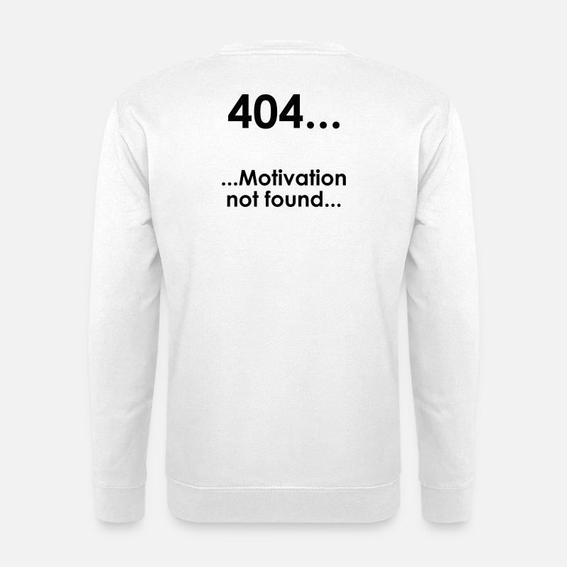 Unispruch "Error404" Student Geschenk, Studenten - Unisex Pullover - Weiß