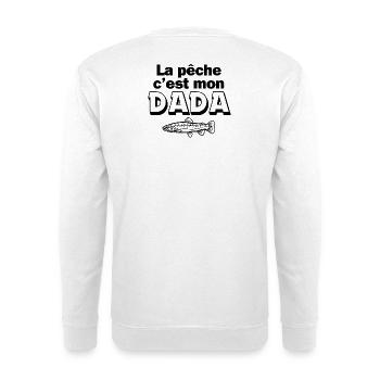 pêche, pêcheur, canne à pêche - Sweat-shirt Unisexe - blanc - Dos