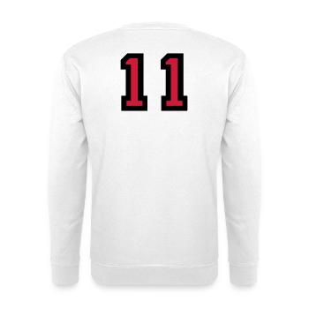 The number 11 - number eleven - Unisex Sweatshirt - white - Back