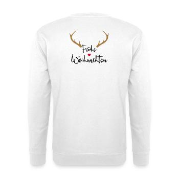 Merry Christmas Antlers Heart Nose Reindeer Moose - Unisex Sweatshirt - white - Back