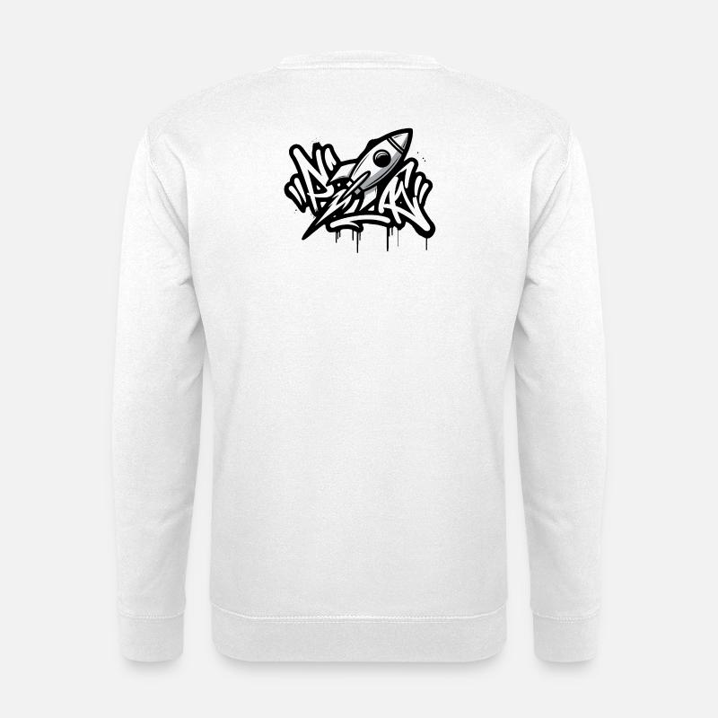 Graffiti rocket in black and white - Unisex Sweatshirt - white