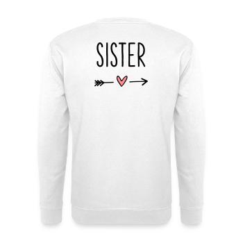 Sister coeur flèche amour petite amie cadeau - Sweat-shirt Unisexe - blanc - Dos