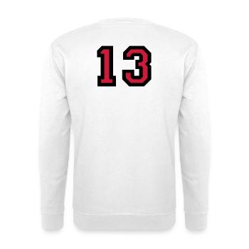 Le numéro 13 - numéro de treize - Sweat-shirt Unisexe - blanc - Dos