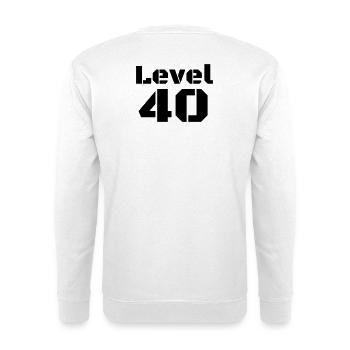 Level 40 - Unisex Pullover - Weiß - Hinten