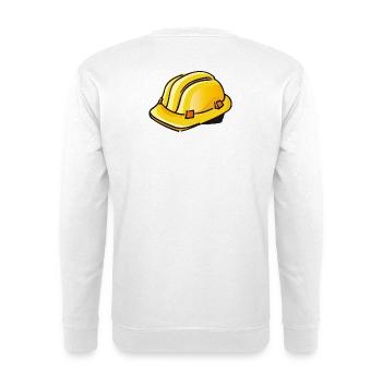 gelber Bauhelm | hard hat - Unisex Pullover - Weiß - Hinten