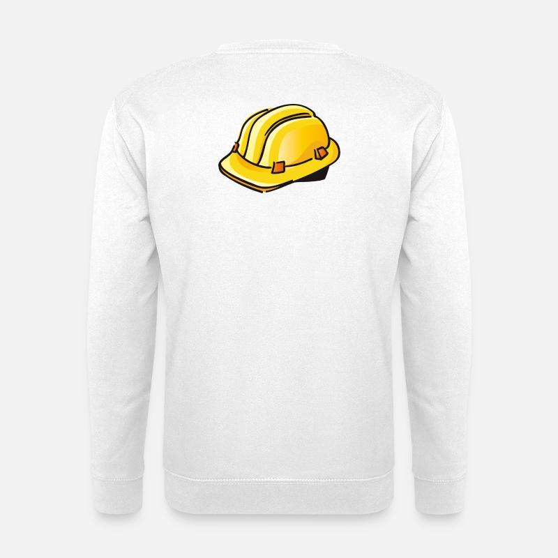 gelber Bauhelm | hard hat - Unisex Pullover - Weiß