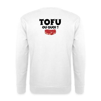 vegetarian, vegan, tofu - Unisex Sweatshirt - white - Back