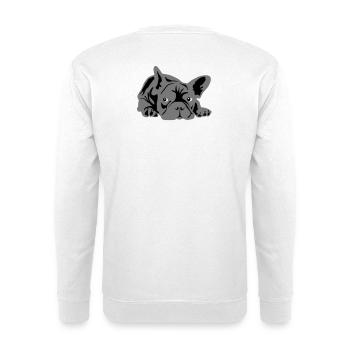 französische bulldogge 2 Farben - Unisex Pullover - Weiß - Hinten