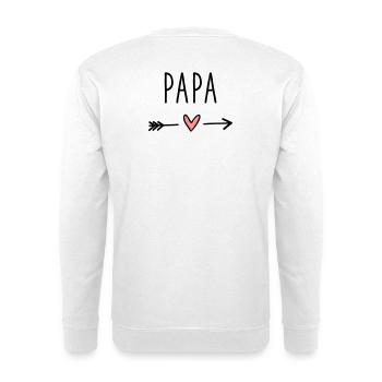 Papa Herz Pfeil Liebe Vatertag Geschenk - Unisex Pullover - Weiß - Hinten