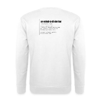 Unschubladisierbar – Wörterbuch auf Hell - Unisex Pullover - Weiß - Hinten
