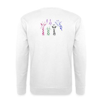 Bunte Giraffen Pop-Art Muster - Unisex Pullover - Weiß - Hinten - Michal (187cm)