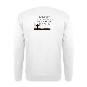 Ruhe der Seele im Kreuz - Unisex Pullover - Weiß - Hinten