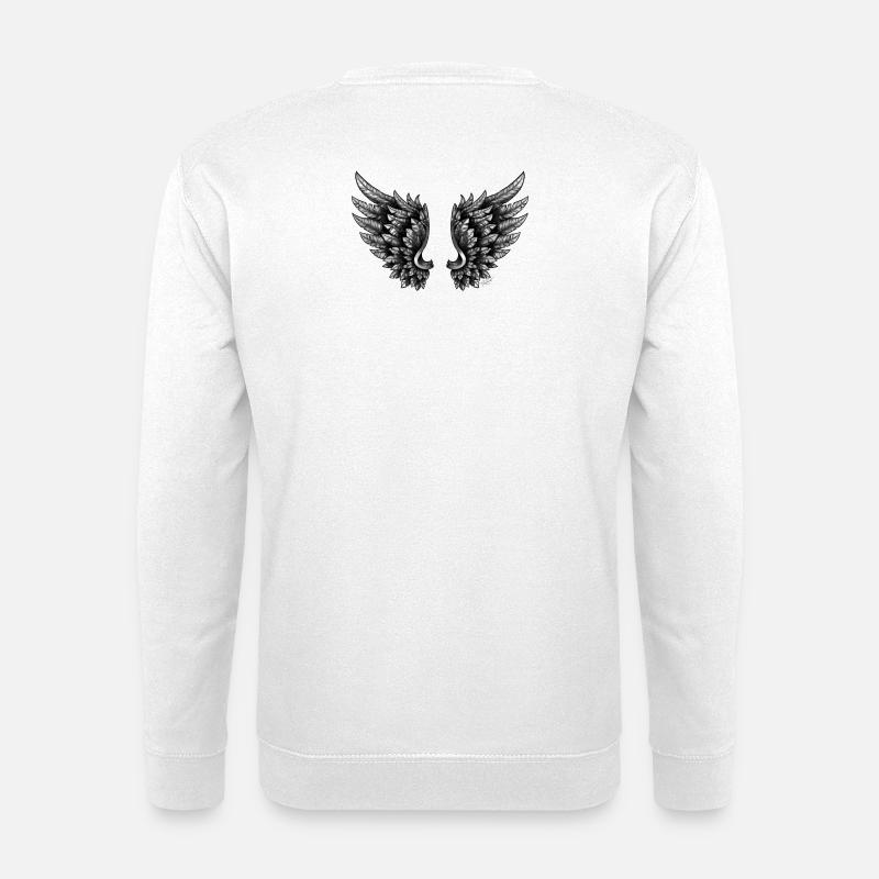 Schwarze Engelsflügel Angelwings Black - Unisex Pullover - Weiß