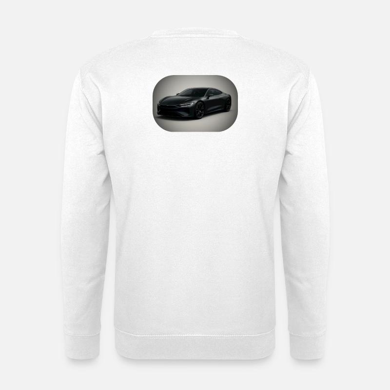 Eleganter schwarzer Sportwagen - Unisex Pullover - Weiß