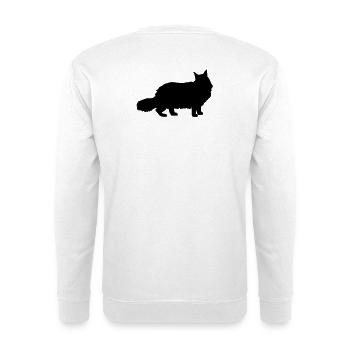 Maine Coon - Unisex Pullover - Weiß - Hinten - Michal (187cm)