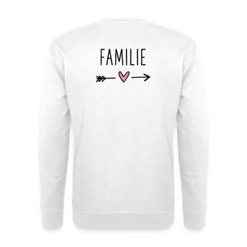 Familie Herz Pfeil Liebe Amor Zusammenhalt - Unisex Pullover - Weiß - Hinten