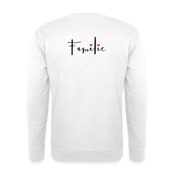 Familie Herz Liebe Geschenkidee - Unisex Pullover - Weiß - Hinten