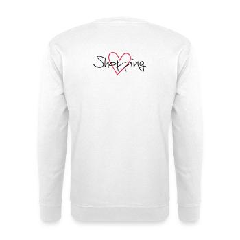 shopping heart i love shopping gift - Unisex Sweatshirt - white - Back