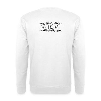 "Ho Ho Ho" Weihnachtsmann Mistelzweige - Unisex Pullover - Weiß - Hinten