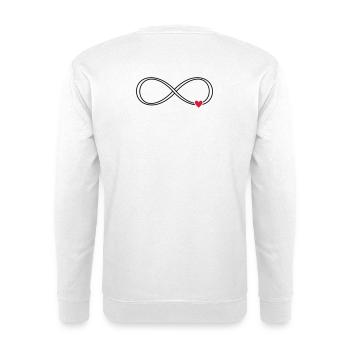 Infinity heart sign symbol gift love - Unisex Sweatshirt - white - Back