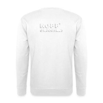 Hopp Sanggalle Kult-Spruch - embossed 3D - Unisex Pullover - Weiß - Hinten