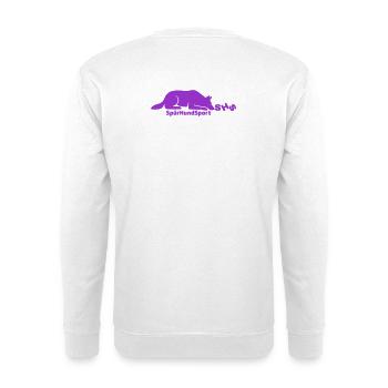 SHS Logo lila - Unisex Pullover - Weiß - Hinten