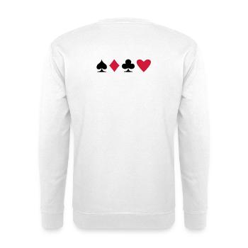 Poker Suit - Unisex Pullover - Weiß - Hinten - Michal (187cm)