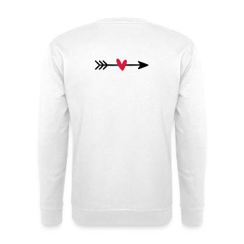 Pfeil mit Herz Amor Liebe Geschenk - Unisex Pullover - Weiß - Hinten