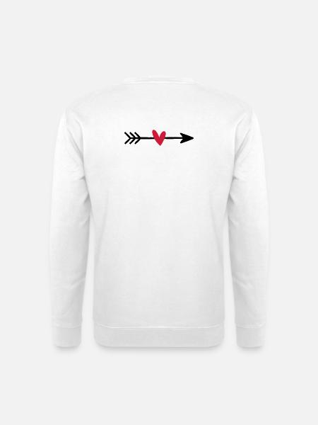 Pfeil mit Herz Amor Liebe Geschenk - Unisex Pullover - Weiß