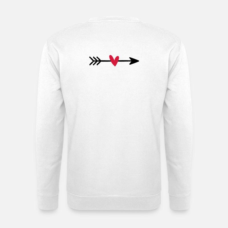 Pfeil mit Herz Amor Liebe Geschenk - Unisex Pullover - Weiß
