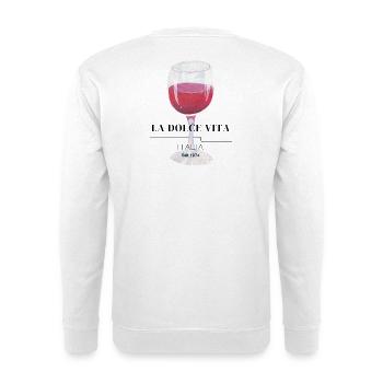 Weinflasche Wasserglas Wasserweinglas - Unisex Pullover - Weiß - Hinten